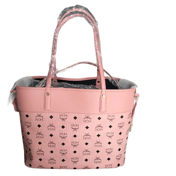 🔥SOLD🔥 🆕️🪷MCM🪷 MDSoft Pink Aren Shopper Tote Bag w/ Matching Pouch Clutch - Picture 7 of 17